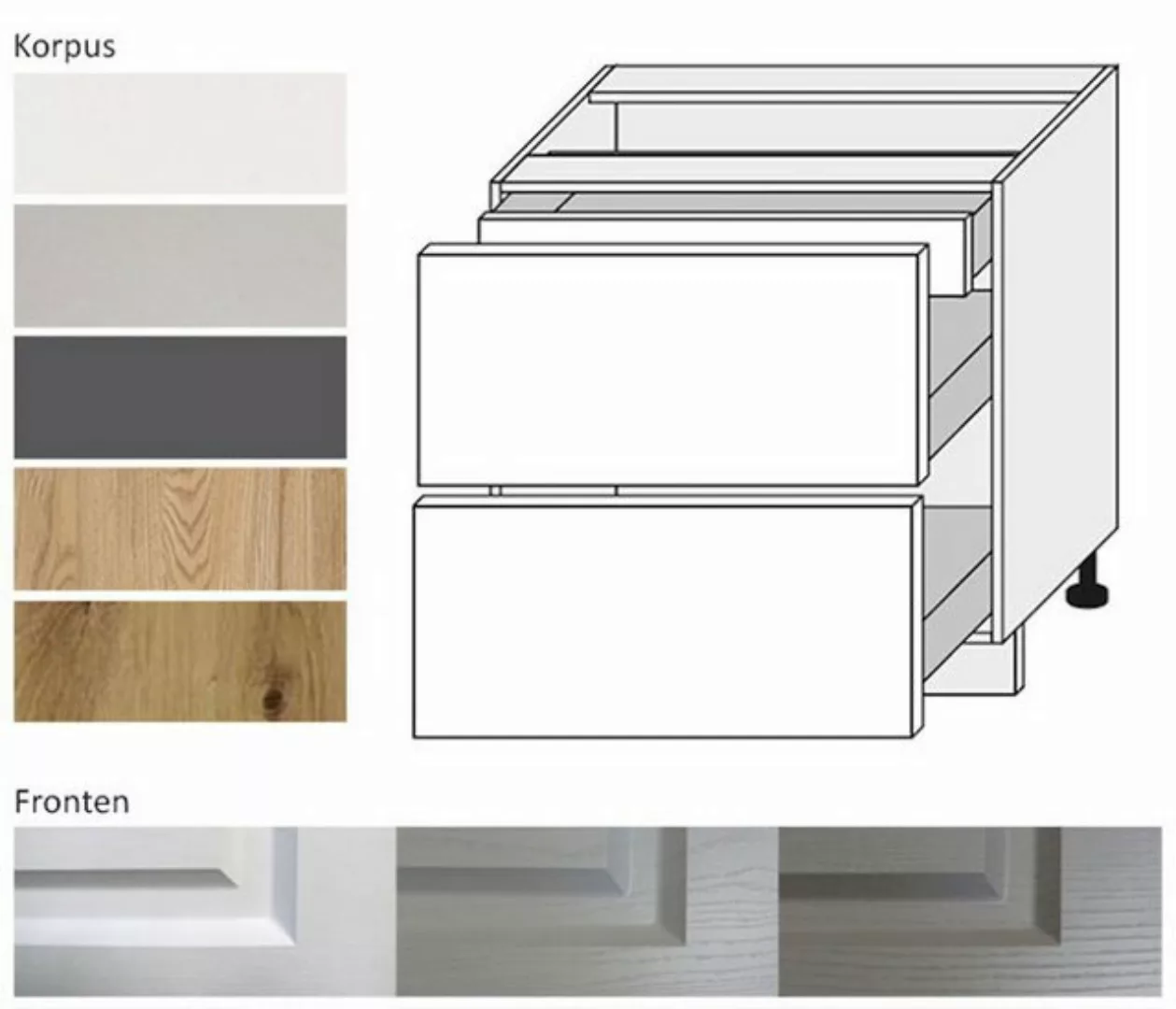 Feldmann-Wohnen Unterschrank Elbing (Elbing, 1-St) 80cm Front- und Korpusfa günstig online kaufen