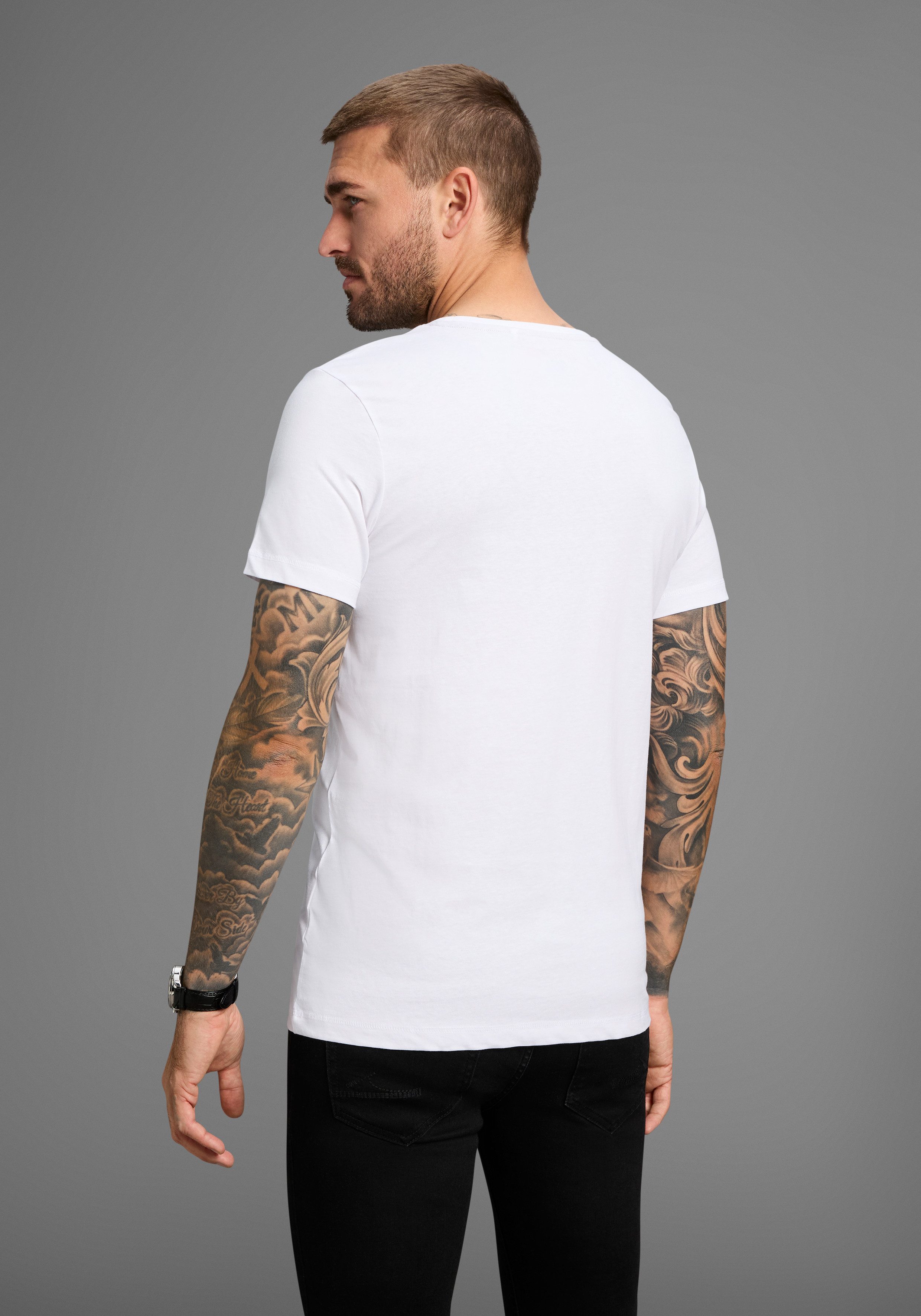 AJC T-Shirt kurzärmelig, schmal geschnitten, mit günstig online kaufen