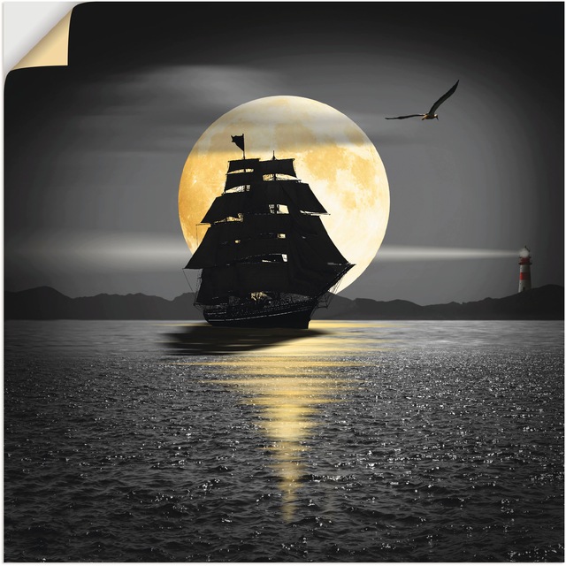 Artland Wandbild "Ein Schiff mit schwarzen Segeln", Boote & Schiffe, (1 St. günstig online kaufen