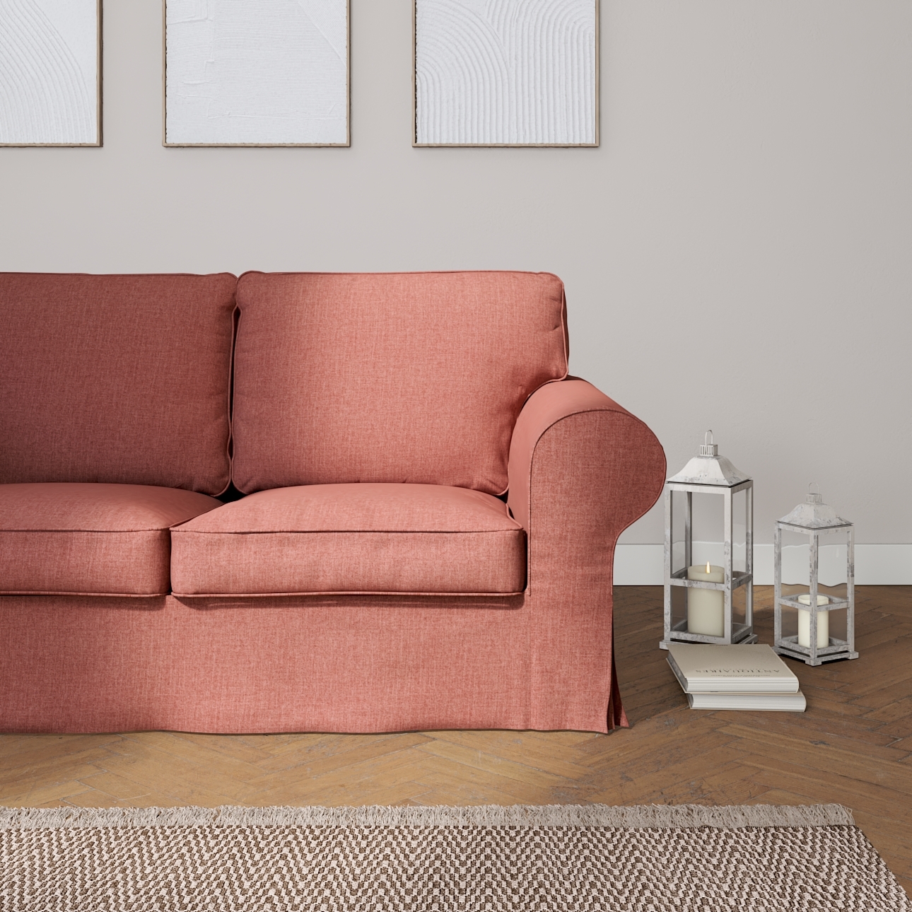 Bezug für Ektorp 2-Sitzer Sofa nicht ausklappbar, cognac braun, Sofabezug f günstig online kaufen