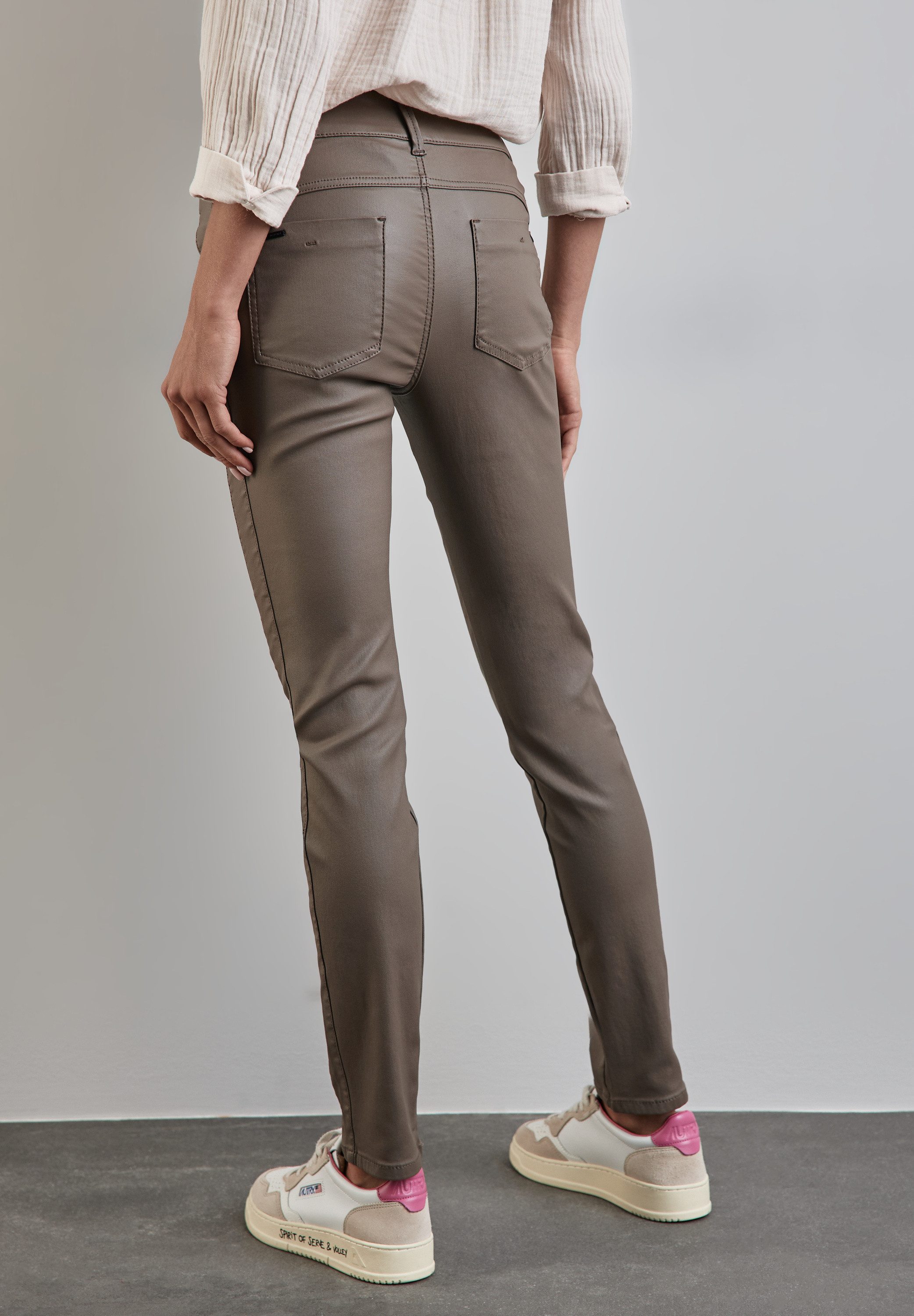 STREET ONE Lederimitathose, Middle Waist günstig online kaufen