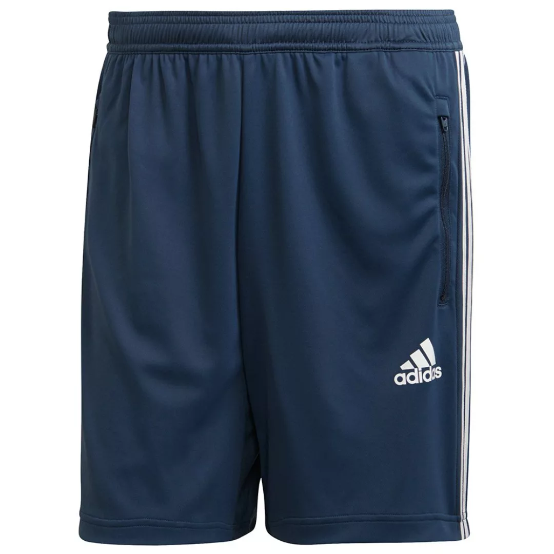 adidas – Training – Shorts in Marineblau mit den drei Streifen günstig online kaufen