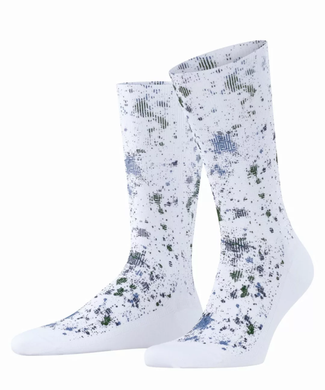 FALKE Pigment Herren Socken, 43-44, Weiß, Mehrfarbig,Druck-Design, Baumwoll günstig online kaufen