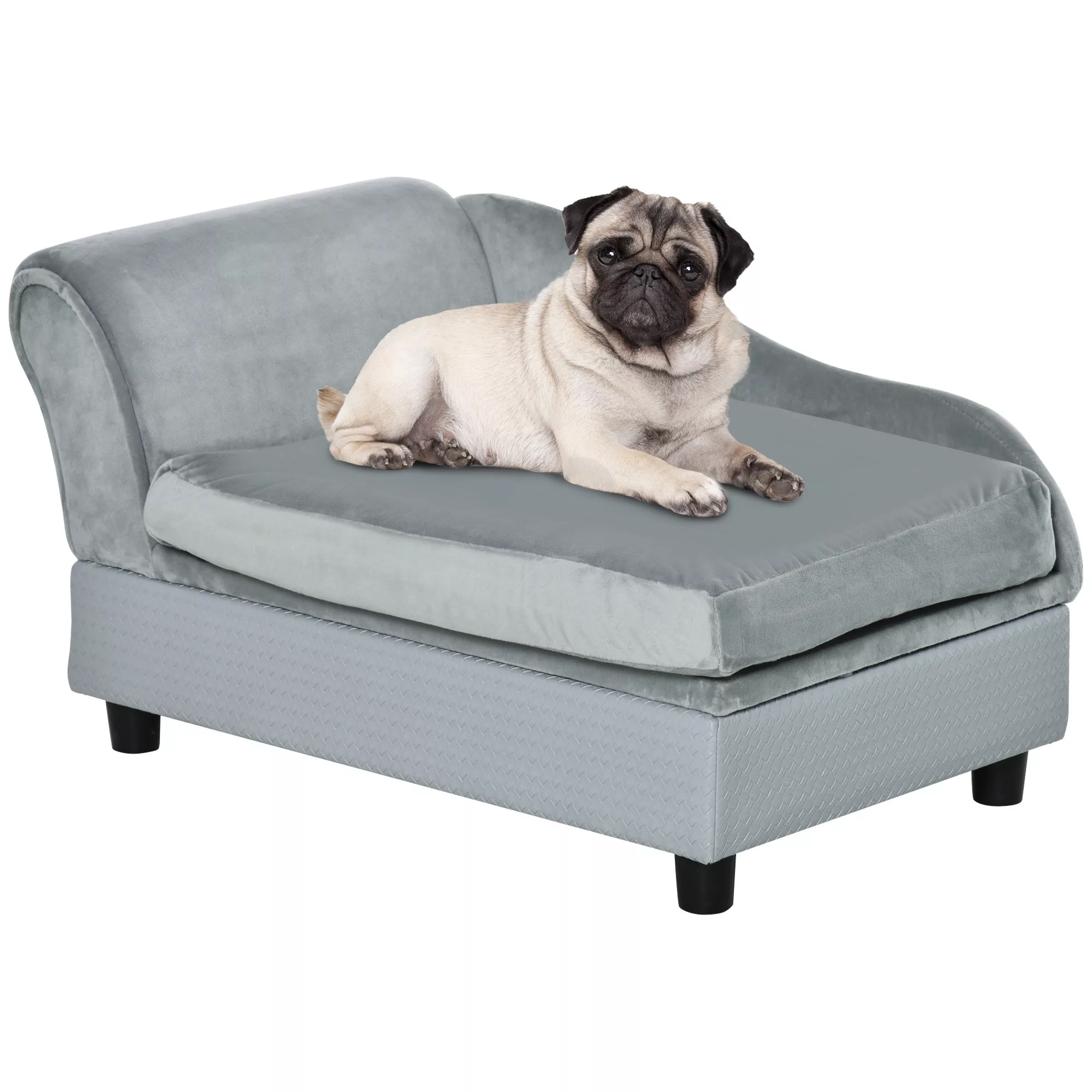 PawHut Hundebett Sofa 76x45x41,5cm mit Stauraum und hoher Rückenlehne, bela günstig online kaufen