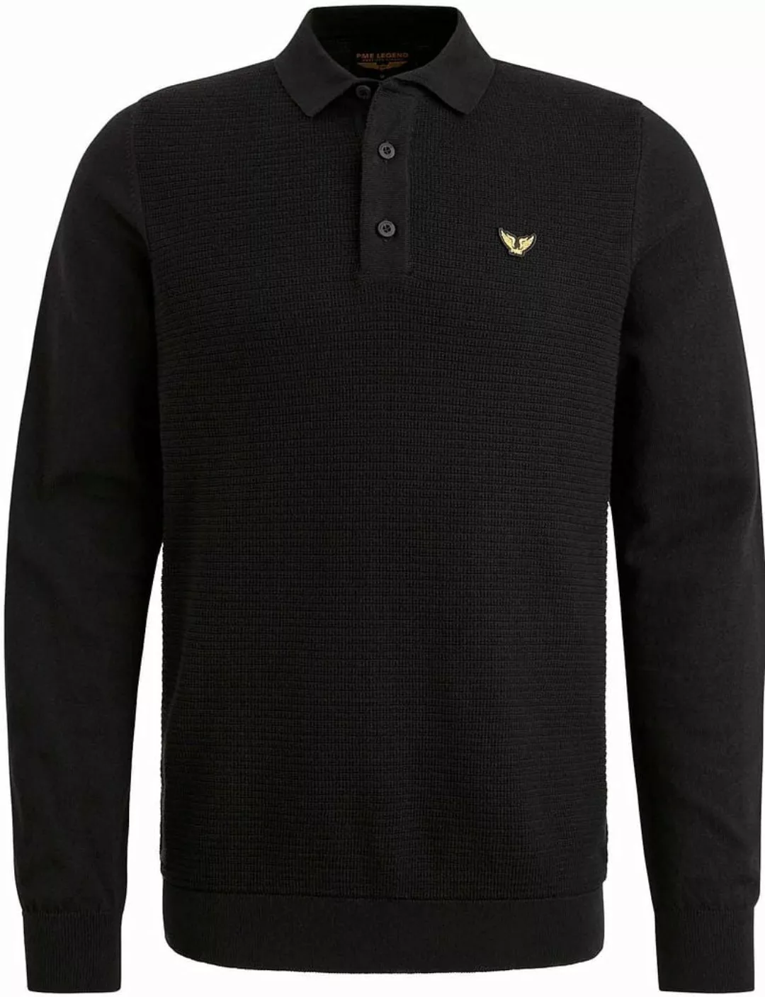 PME Legend Long Sleeve Poloshirt Schwarz - Größe 3XL günstig online kaufen