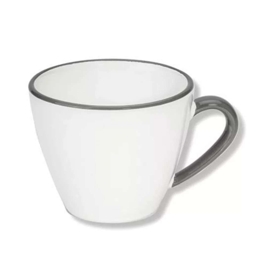 Gmundner Keramik Grauer Rand Kaffee-Obertasse Gourmet 0,2 L günstig online kaufen