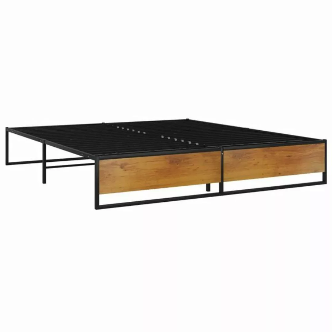 vidaXL Bettgestell Bettgestell Schwarz Metall 200x200 cm Doppelbett Bett Be günstig online kaufen