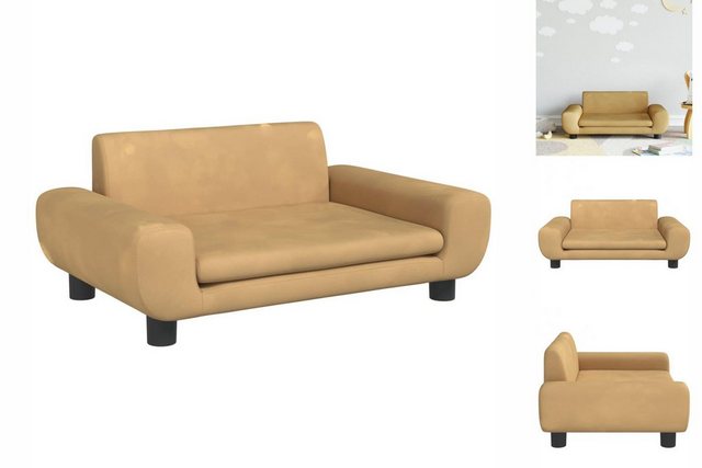 vidaXL Kindersofa Kindersofa Braun 70x45x33 cm Samt Kindercouch Kindermöbel günstig online kaufen