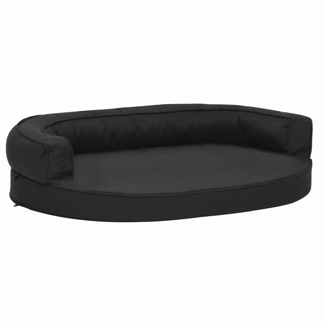 Hundematratze Ergonomisch 75x53 Cm Leinenoptik Schwarz günstig online kaufen