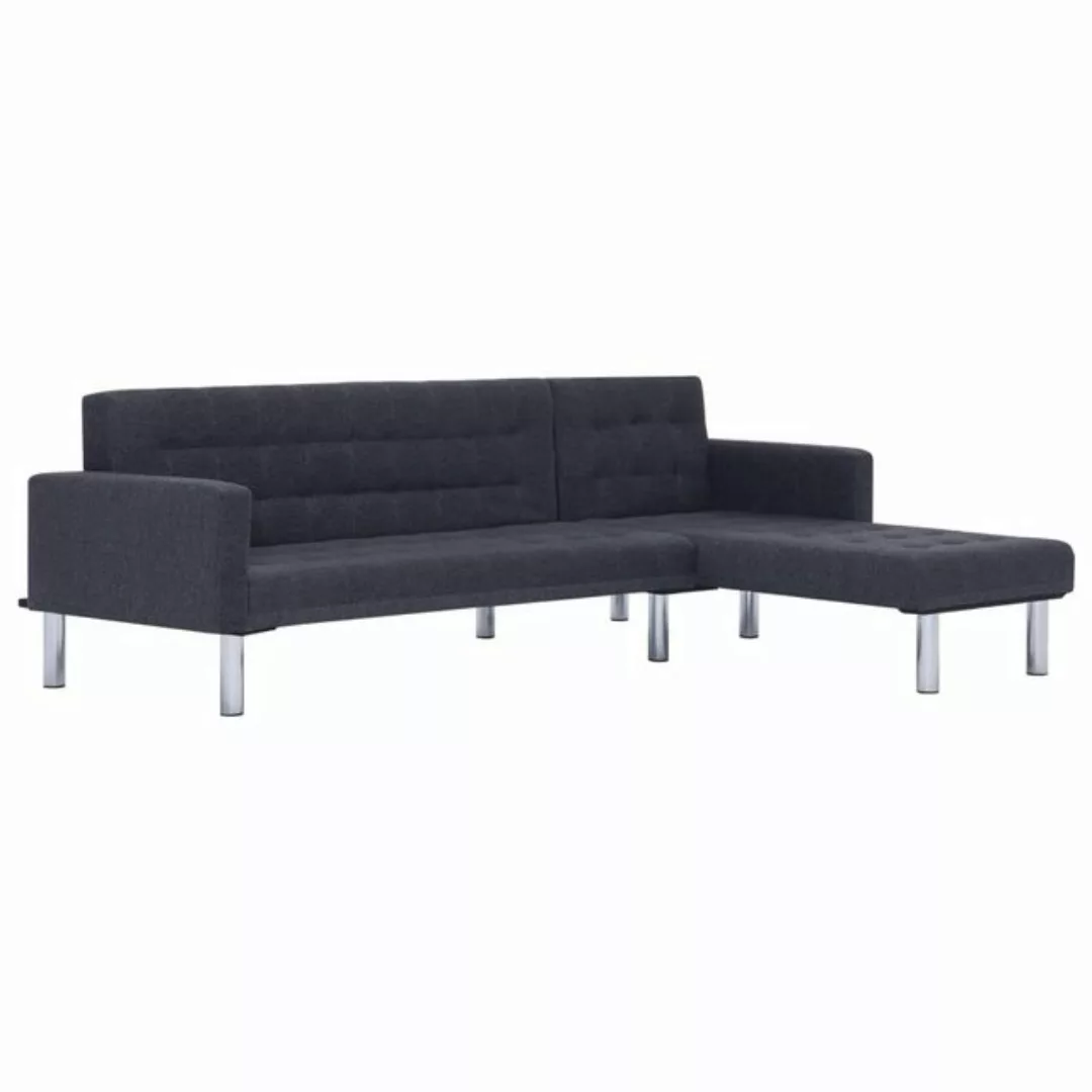 vidaXL Sofa Schlafsofa in L-Form Dunkelgrau Polyester günstig online kaufen