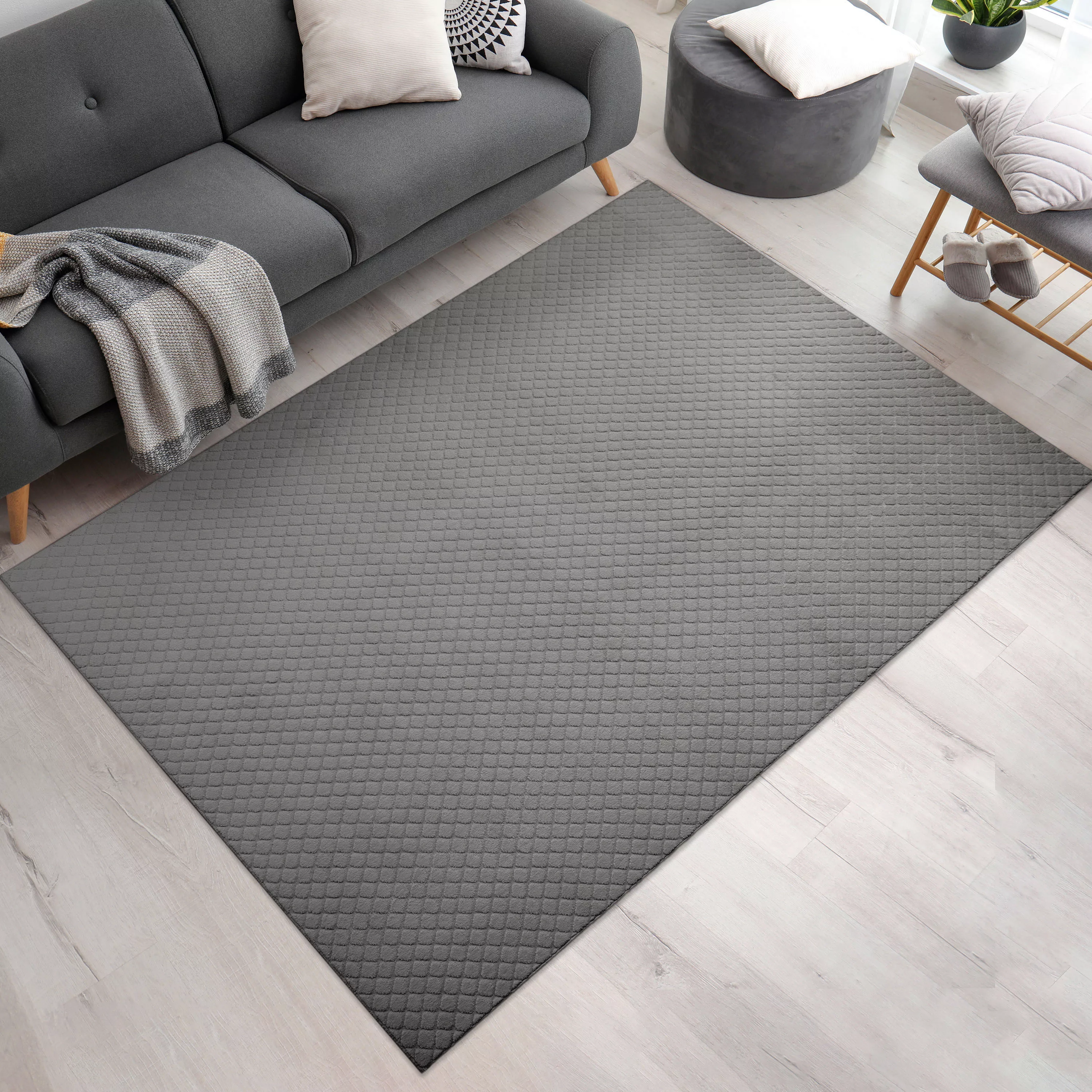 Paco Home Teppich »Rotterdam 591«, rechteckig, 4 mm Höhe, Kurzflor, Uni Far günstig online kaufen