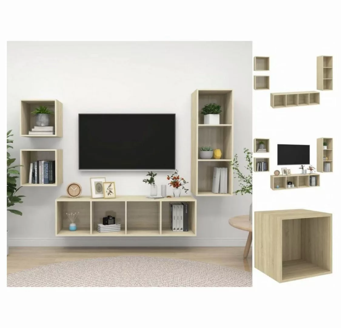 vidaXL TV-Schrank 4-tlg TV-Schrank-Set Sonoma-Eiche Spanplatte günstig online kaufen