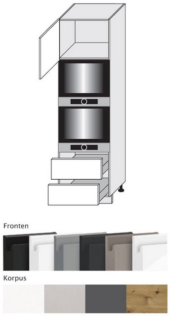 Feldmann-Wohnen Backofenumbauschrank Avellino (1-St) 60cm Front- & Korpusfa günstig online kaufen