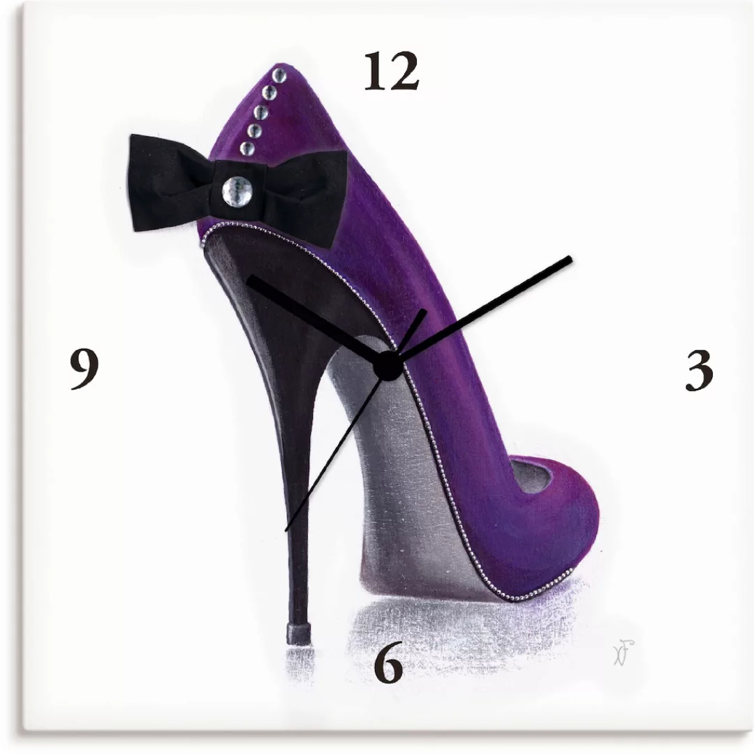 Artland Wanduhr »Damenschuh - Violettes Modell« günstig online kaufen