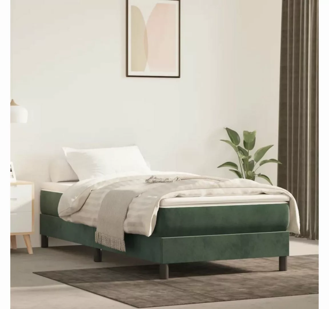 furnicato Bett Bettgestell Dunkelgrün 90x190 cm Samt günstig online kaufen