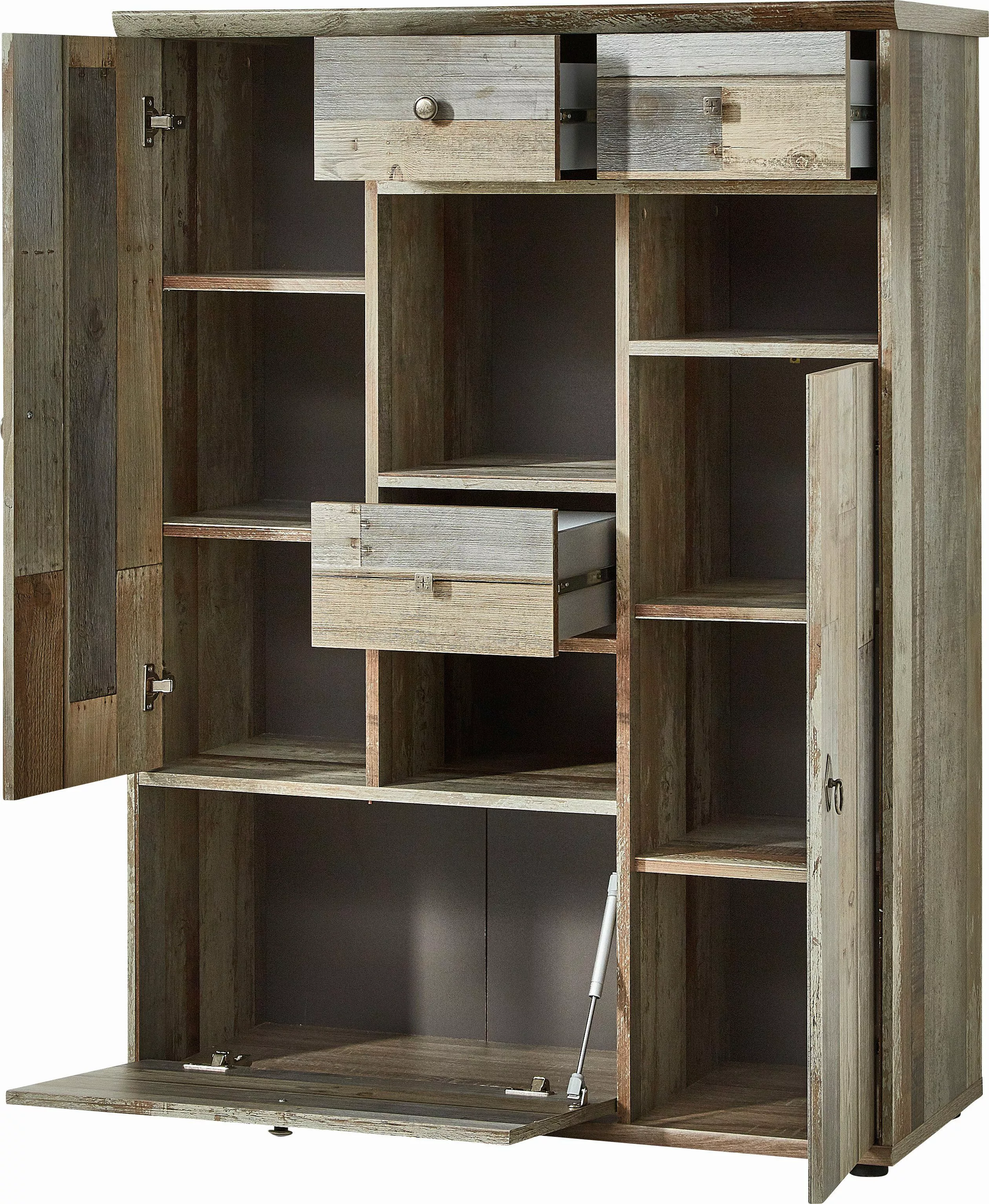 Innostyle Highboard "BONANZA", (1 St.), 2 Holztüren, 3 Schubladen, 11 Fäche günstig online kaufen