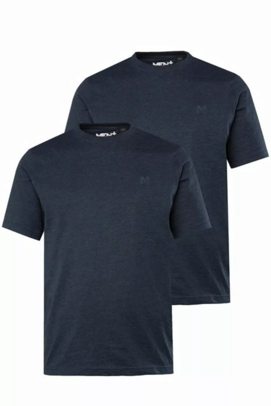 Men Plus T-Shirt Men+ T-Shirt Basic 2er-Pack Halbarm Rundhals günstig online kaufen