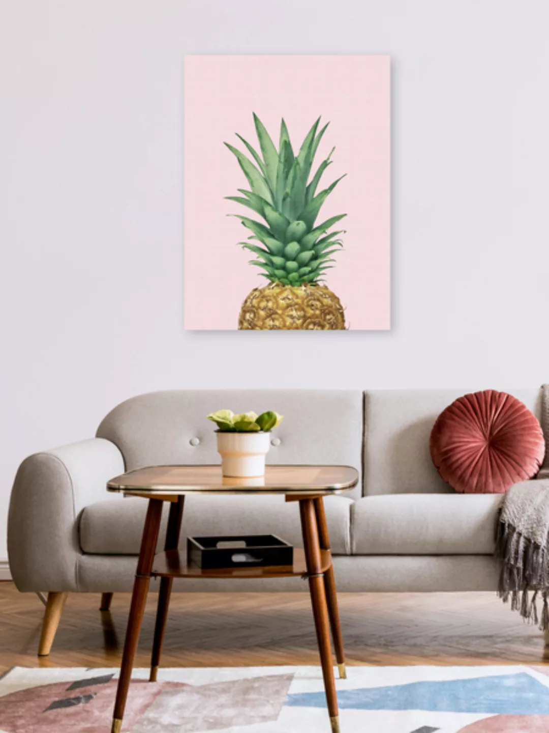 Poster / Leinwandbild - Pineapple Pink günstig online kaufen