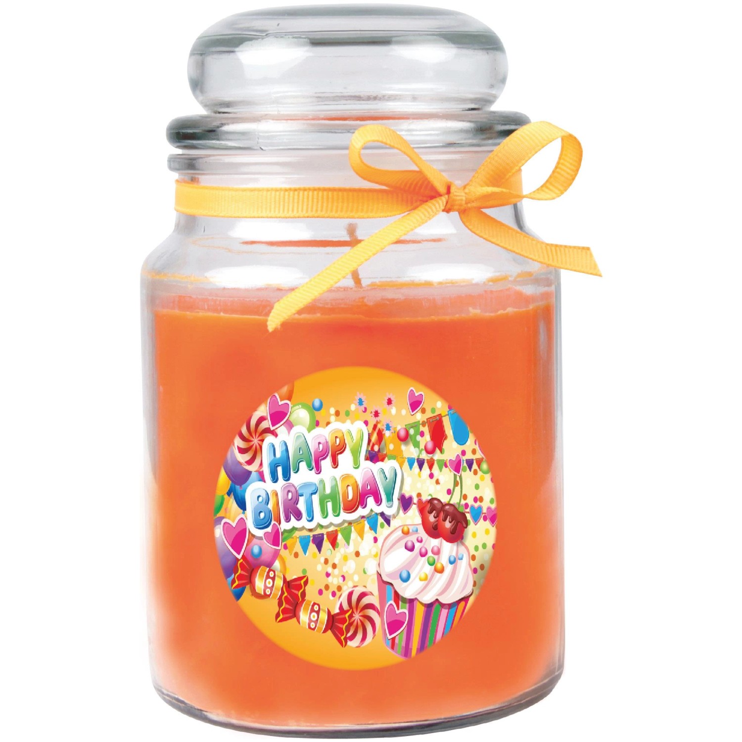 HS Candle Duftkerze & Bonbon Glas Geburtstag Honigmelone Orange günstig online kaufen