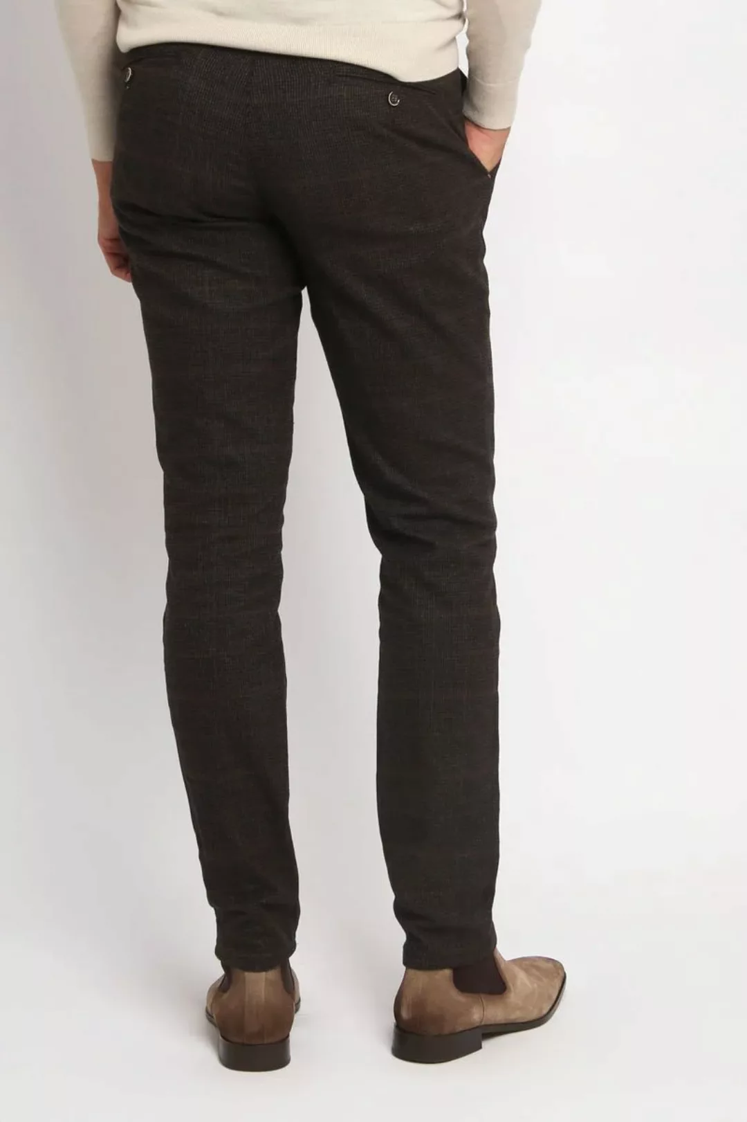 Suitable Chino Pico Pleat Karo Braun - Größe 50 günstig online kaufen