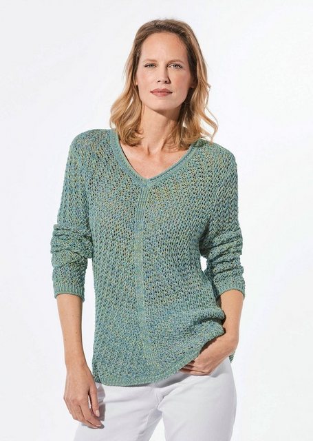 GOLDNER Strickpullover Kurzgröße: Strickpullover mit V-Ausschnitt günstig online kaufen