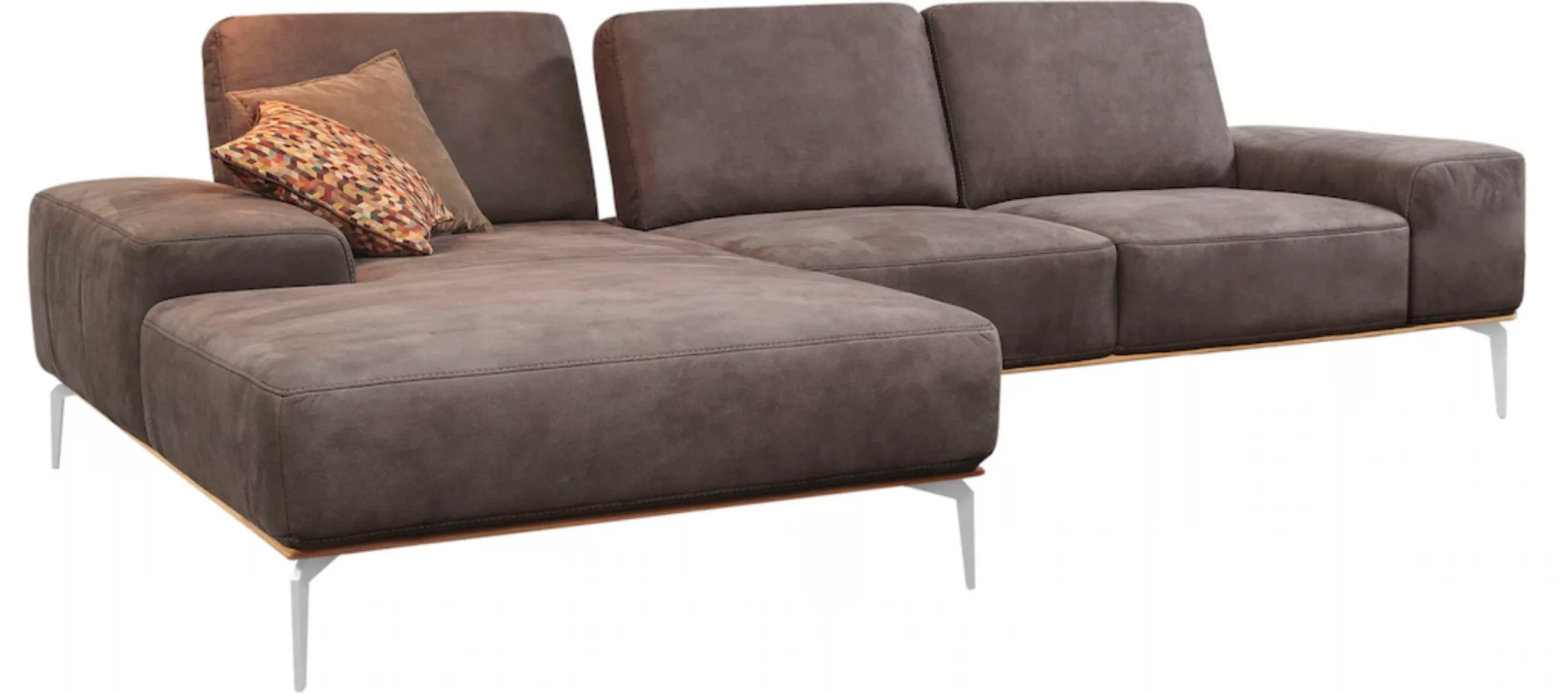 W.SCHILLIG Ecksofa run, mit elegantem Holzsockel, Füße in Chrom glänzend, B günstig online kaufen