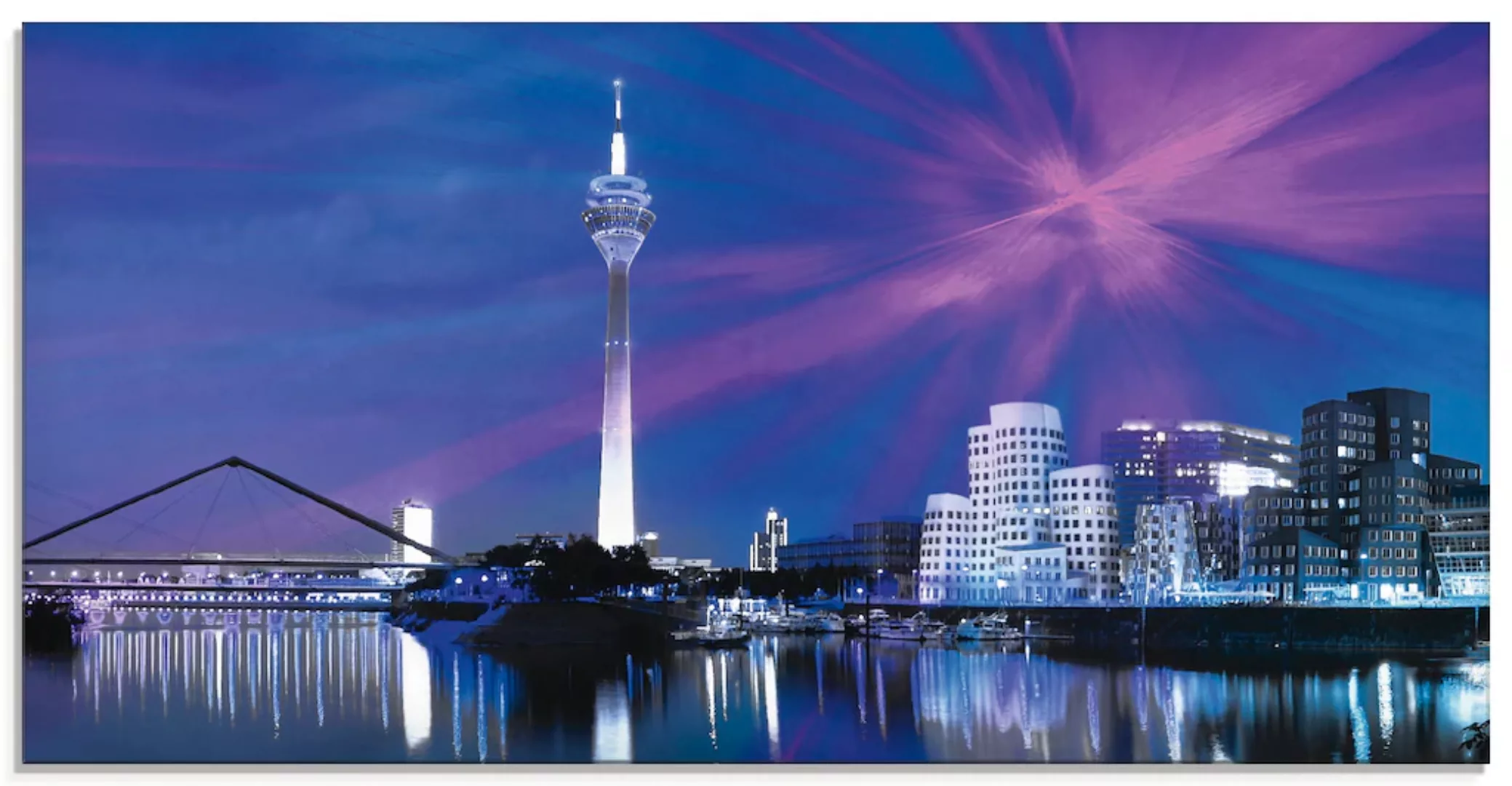 Artland Glasbild "Düsseldorf Skyline Abstrakte Collage", Deutschland, (1 St günstig online kaufen