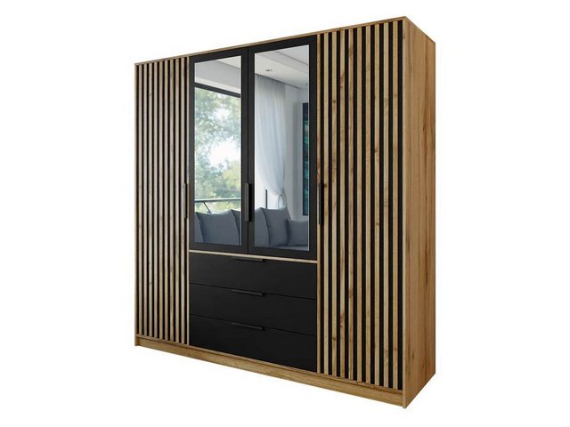 MIRJAN24 Kleiderschrank Bali Lux 4D (mit 4 Drehtüren und 3 Schubladen) Fron günstig online kaufen