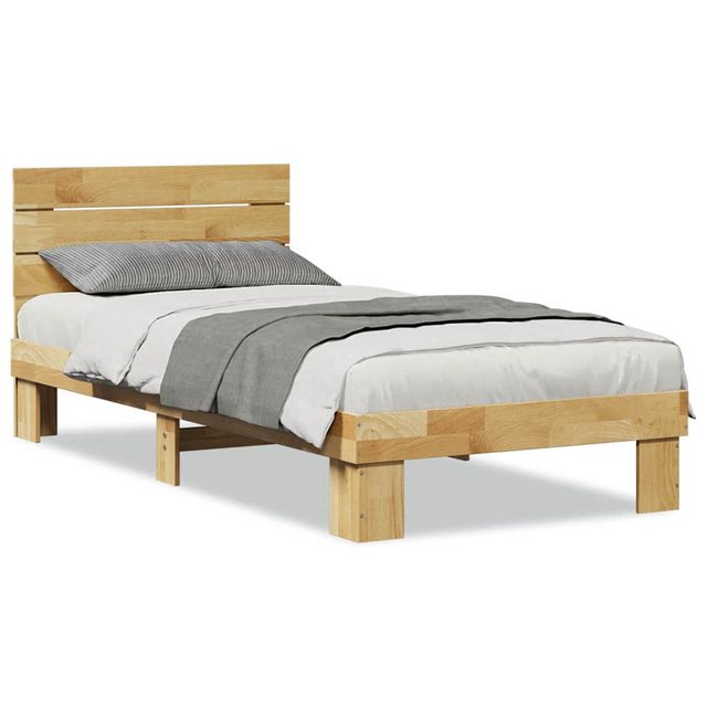 vidaXL Bett, Massivholzbett mit Kopfteil ohne Matratze 75x190 cm Eichenholz günstig online kaufen