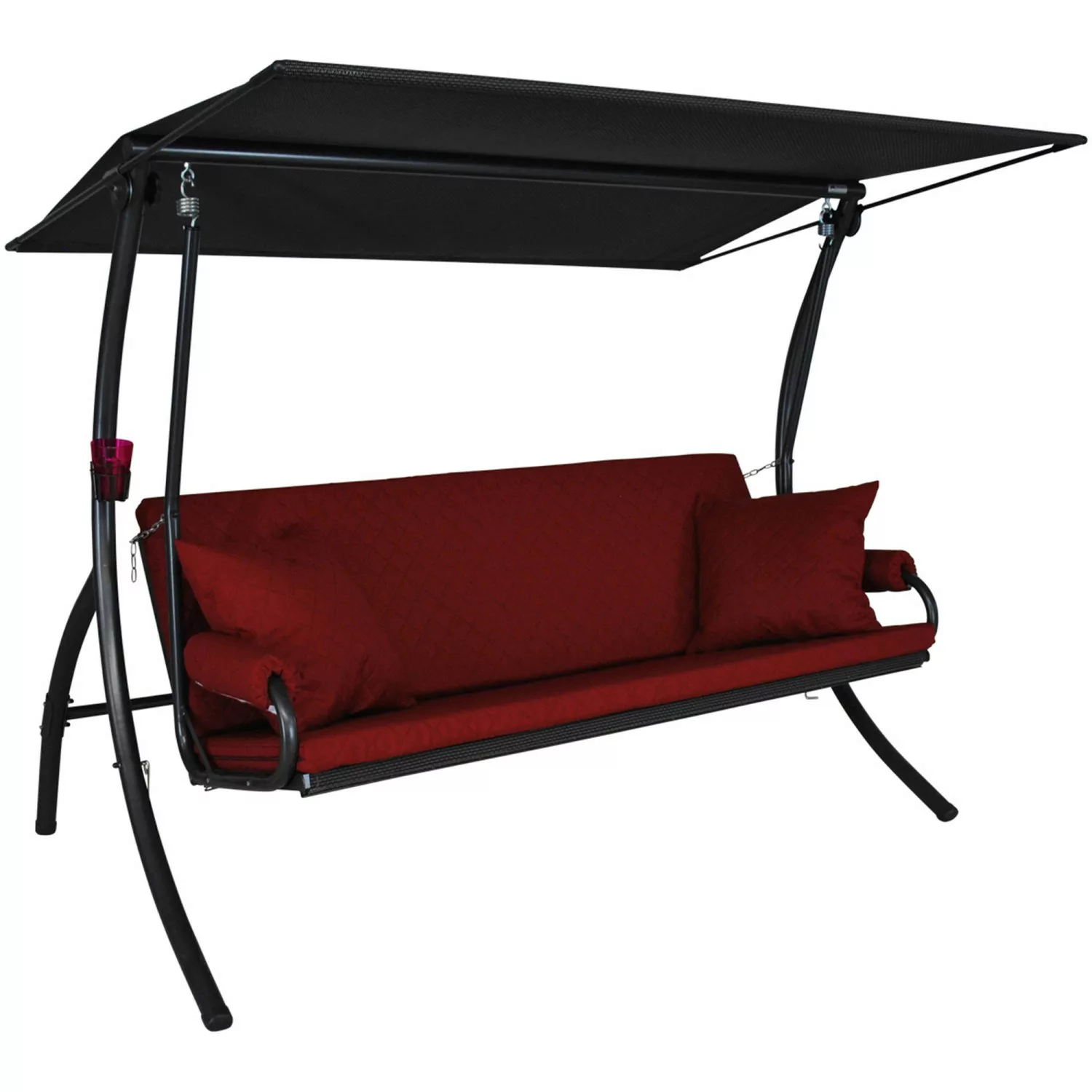 Angerer Hollywoodschaukel Elegance Joy 3-Sitzer mit Liegefunktion Rot günstig online kaufen