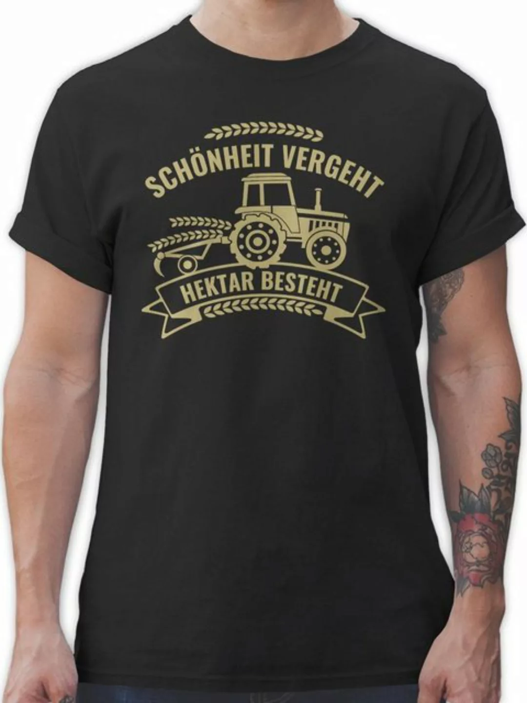 Shirtracer T-Shirt Schönheit vergeht Hektar besteht Landwirt Geschenk Bauer günstig online kaufen