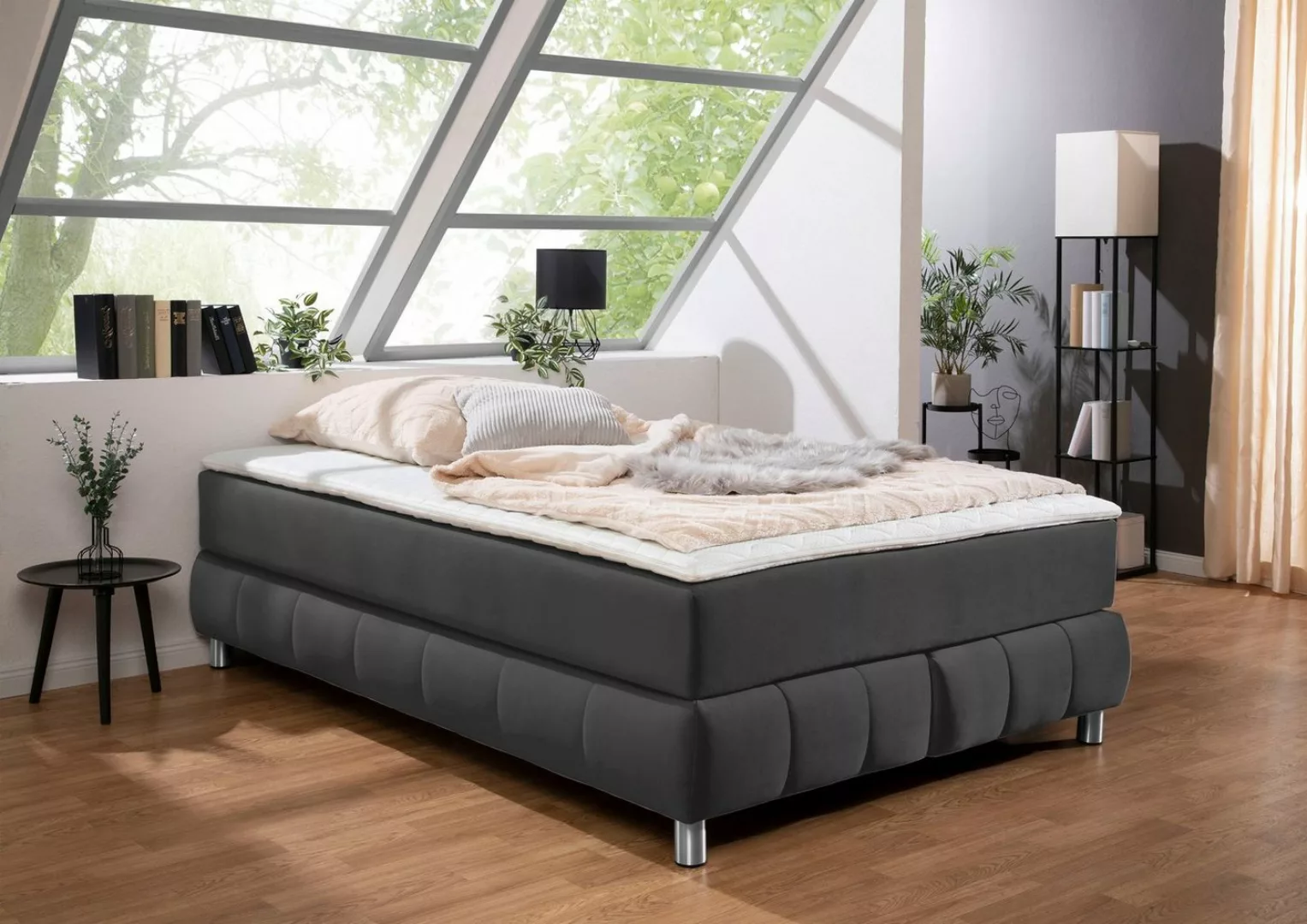 andas Boxspringbett Salo, Ohne Kopfteil, inkl. Topper, auch in Überlänge 22 günstig online kaufen