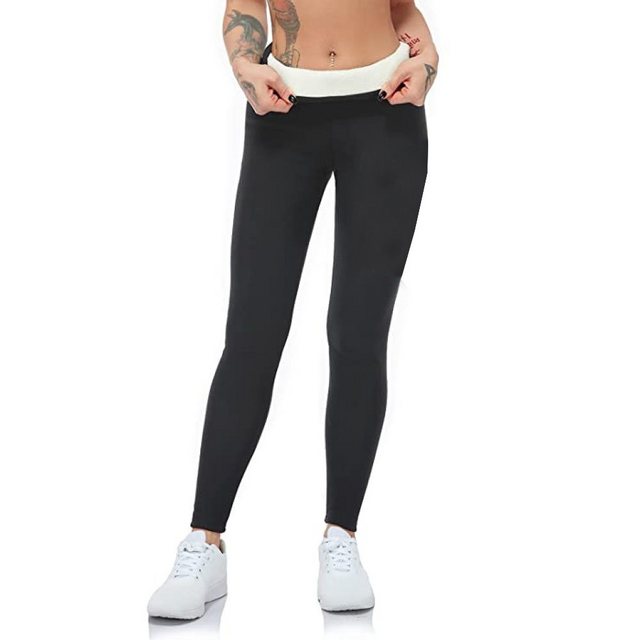 Truyuety Leggings Thermoleggins Damen Winter Gefüttert Lang Leggings mit Hi günstig online kaufen