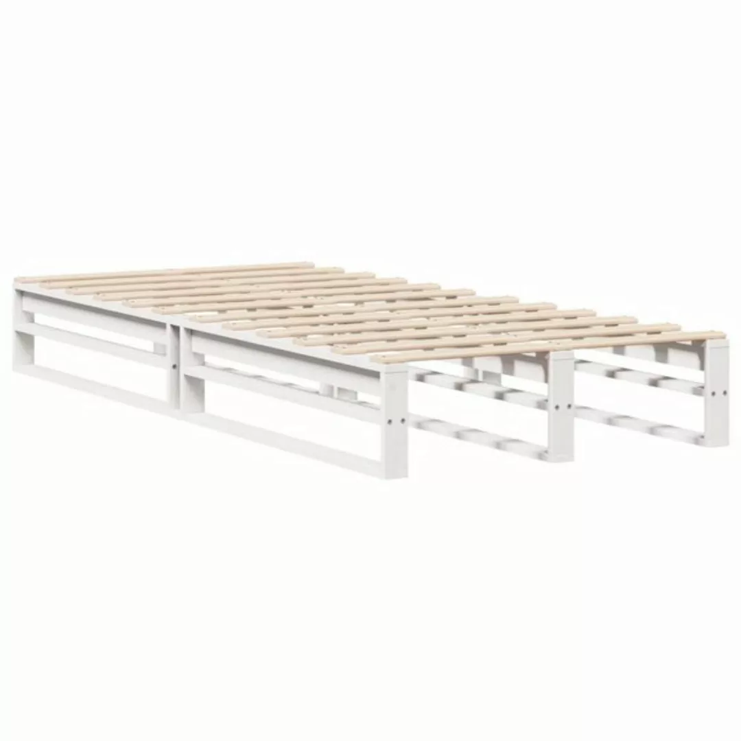 vidaXL Bett Massivholzbett ohne Matratze Weiß 100x200 cm Kiefernholz günstig online kaufen