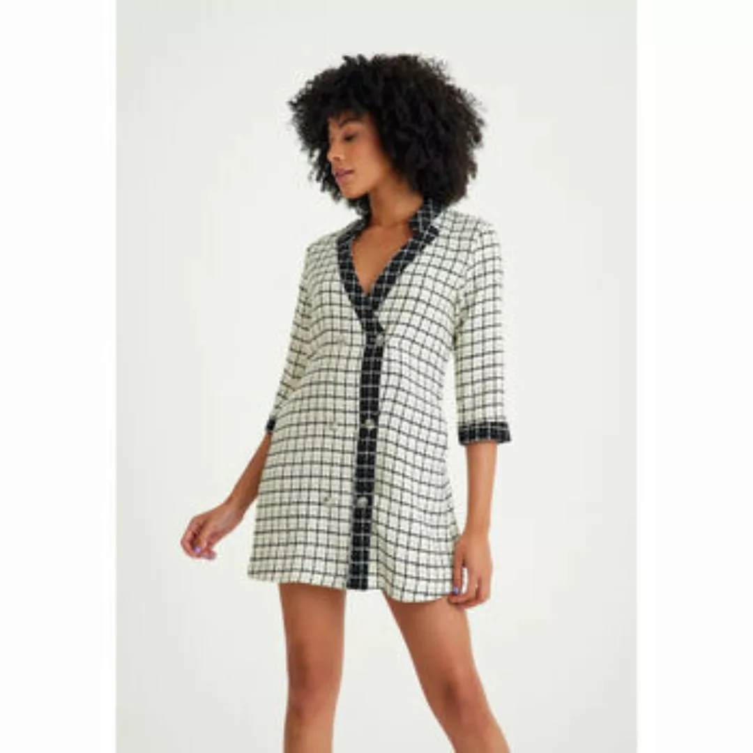 Just Like You  Kurze Kleider Plaid Side Pocket Double Breasted Dress günstig online kaufen