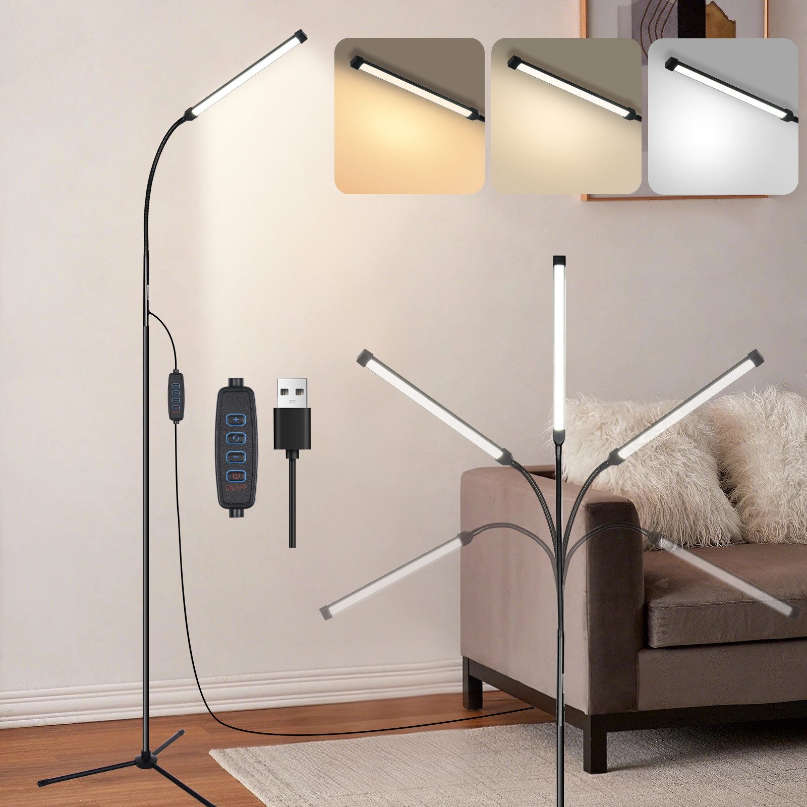 MUPOO LED Stehlampe Stehleuchte LED Stehlampe günstig online kaufen