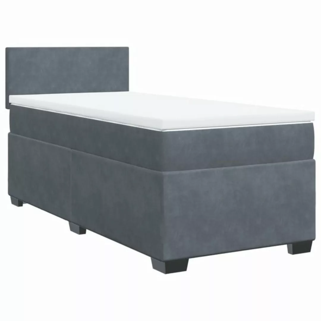 vidaXL Boxspringbett mit Matratze Dunkelgrau 80x200 cm Samt2108227 günstig online kaufen