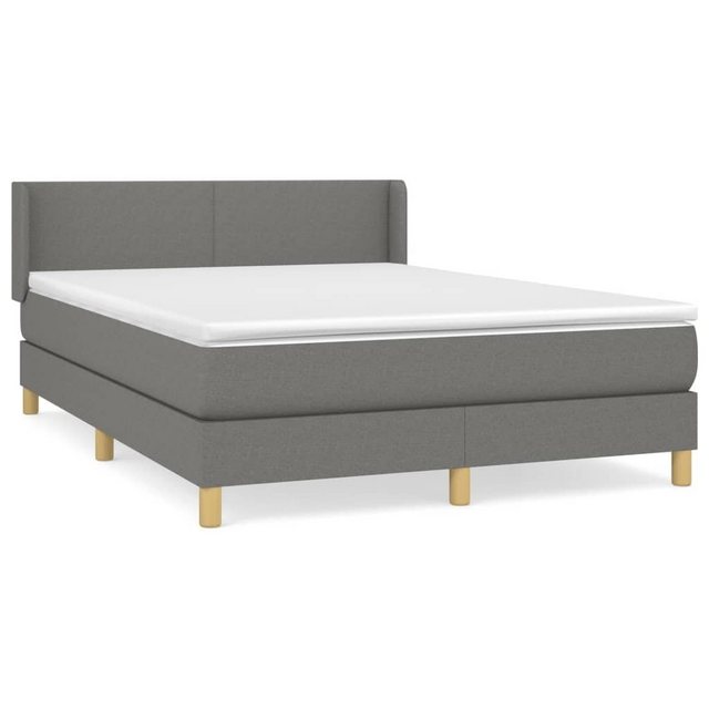 furnicato Bettgestell Boxspringbett mit Matratze Dunkelgrau 140x190 cm Stof günstig online kaufen