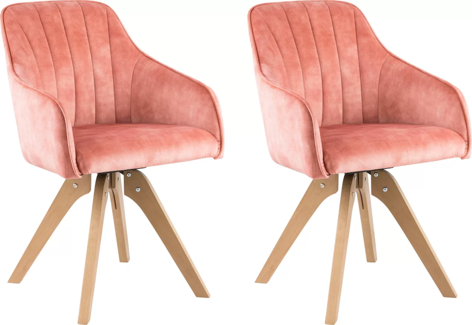 Home affaire Drehstuhl "Sa Calobra", (Set), 2 St., Samtvelours, mit Rückens günstig online kaufen