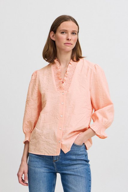 b.young Kurzarmbluse BYISTRIBE SHIRT - Bluse mit Rüschenausschnitt günstig online kaufen