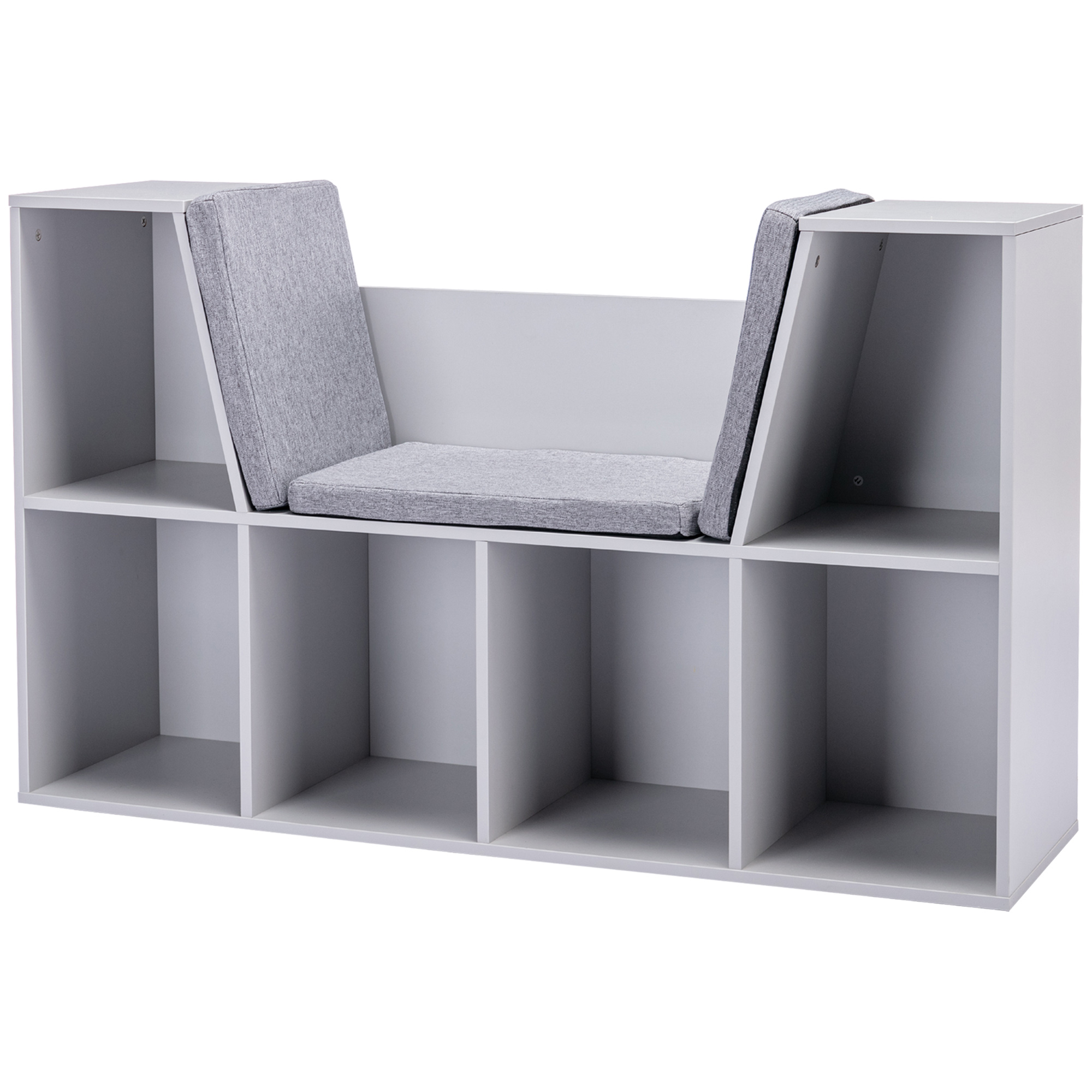 HOMCOM Kinderregal Bücherregal mit Sitzhocker Kindersitzbank mit 6 Fächern günstig online kaufen