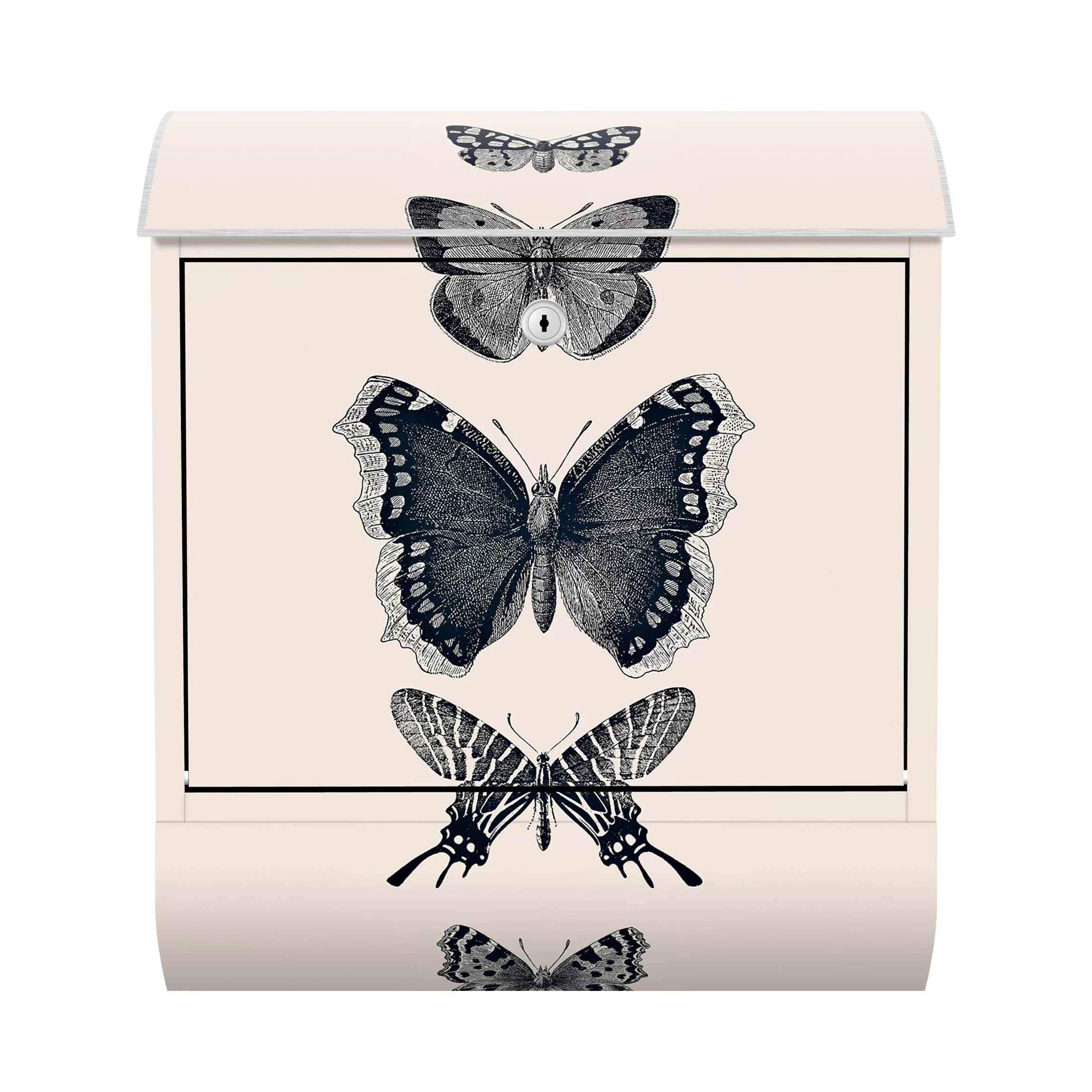 Briefkasten Tiere Tusche Schmetterlinge auf Beige günstig online kaufen