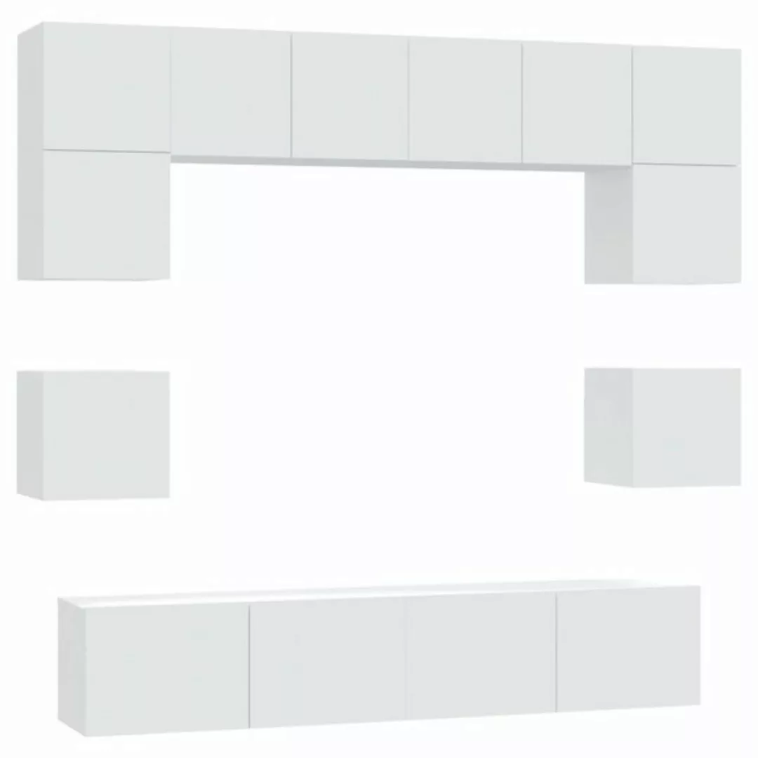 furnicato TV-Schrank 8-tlg. TV-Schrank-Set Weiß Holzwerkstoff (8-St) günstig online kaufen