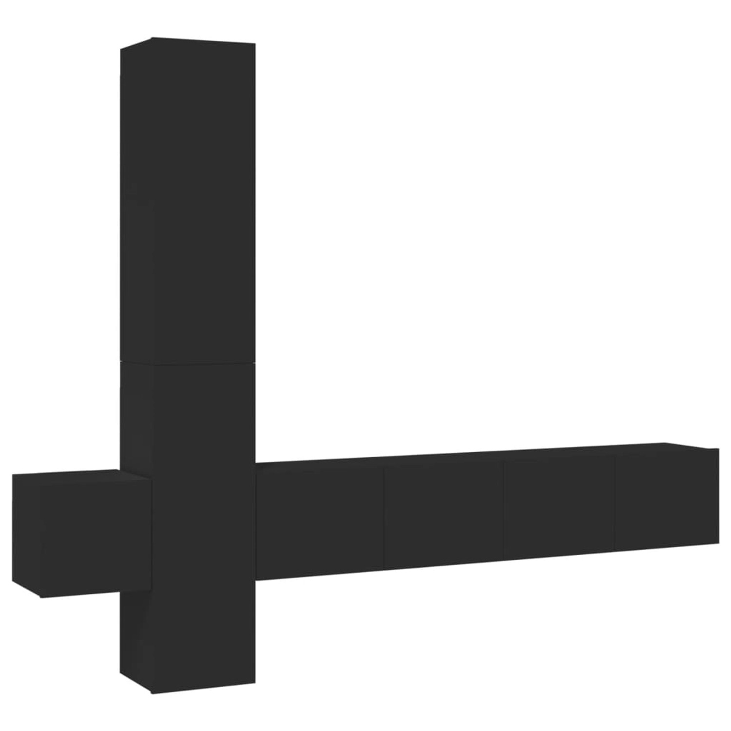 vidaXL 5-tlg. TV-Schrank-Set Schwarz Holzwerkstoff 1 günstig online kaufen