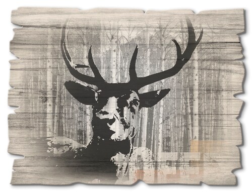 Artland Holzbild »Hirsch Collage«, Wildtiere, (1 St.) günstig online kaufen