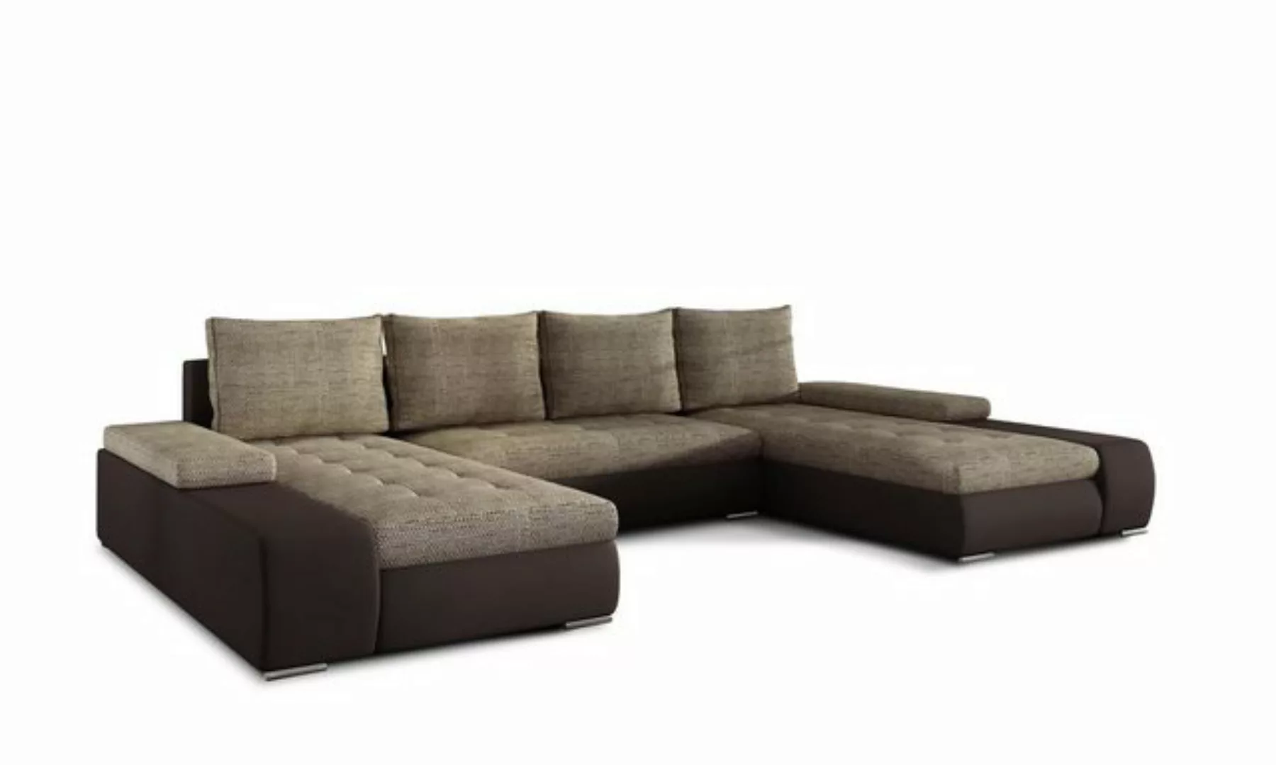 MOEBLO Wohnlandschaft LARINO, Eckcouch mit Bettfunktion Couch U-Form Polste günstig online kaufen