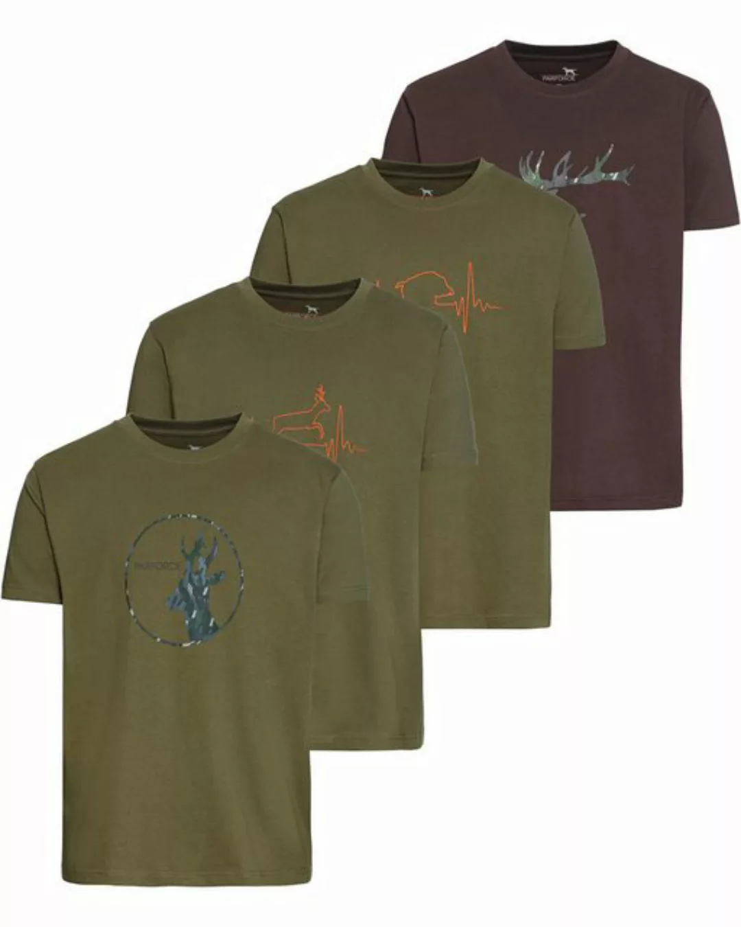 Parforce T-Shirt T-Shirts 4er-Pack Jagdprint günstig online kaufen