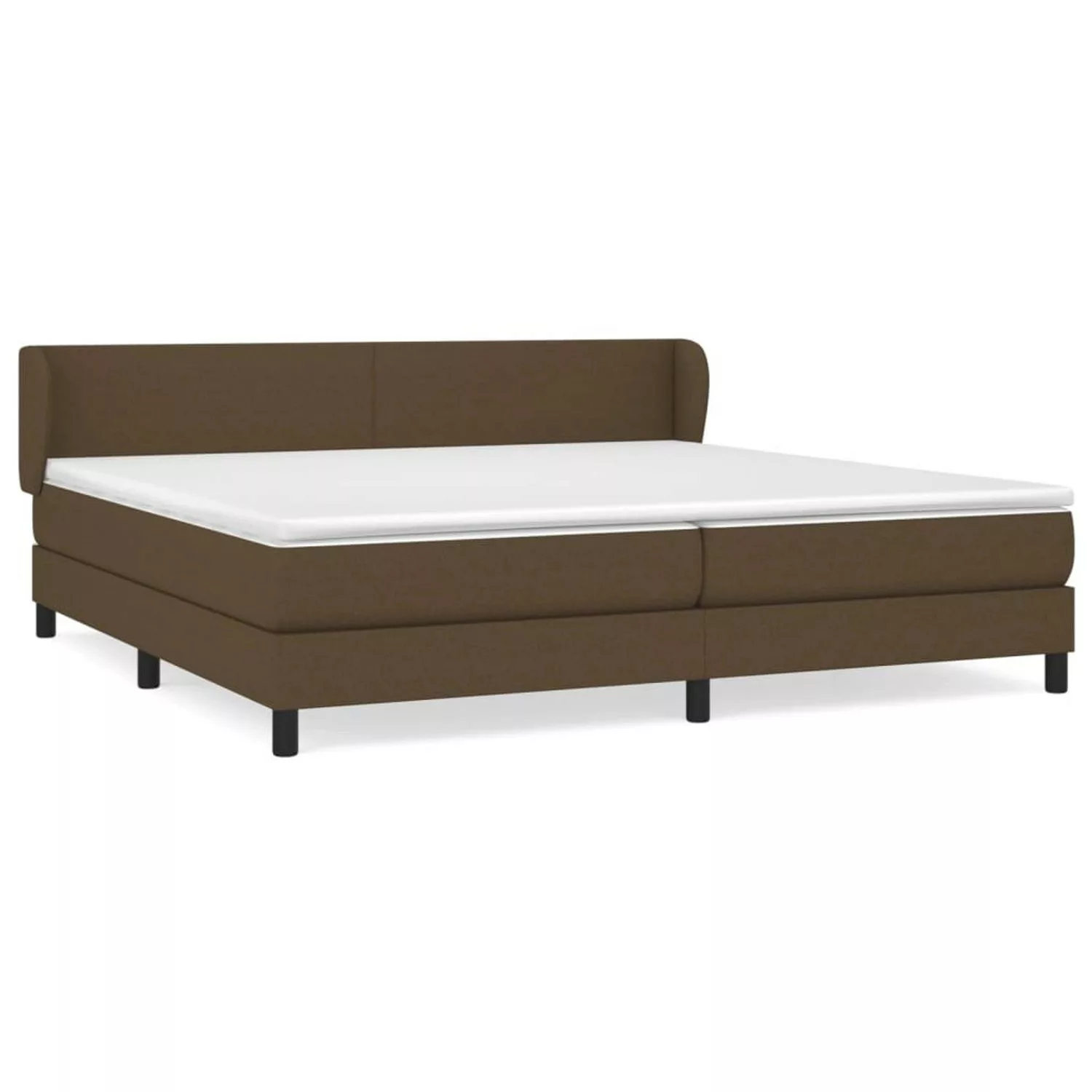 vidaXL Boxspringbett Boxspringbett mit Matratze Dunkelbraun 200x200 cm Stof günstig online kaufen