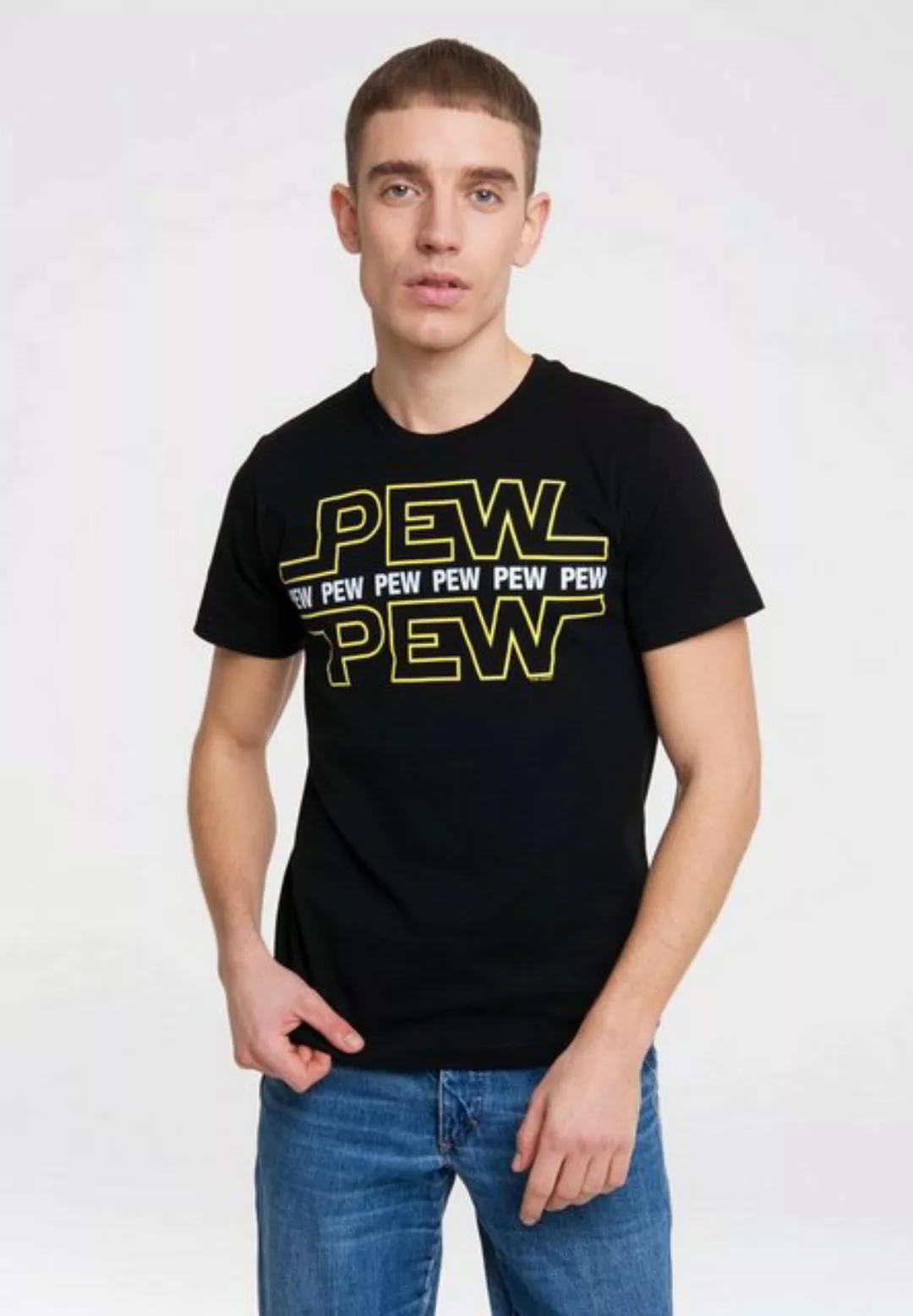 LOGOSHIRT T-Shirt Pew Pew mit lustigem Frontprintmotiv günstig online kaufen