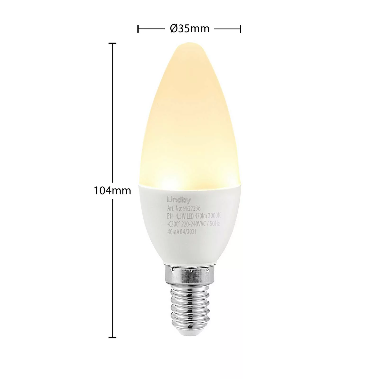 Lindby LED-Kerzenlampe E14 C35 4,5W 3.000K opal günstig online kaufen